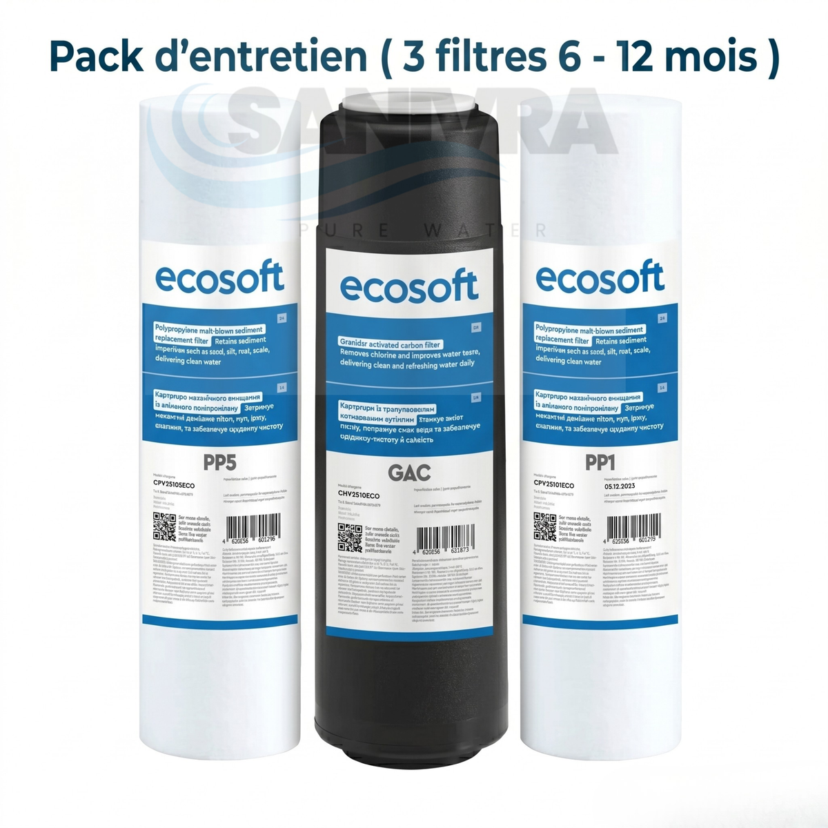Pack de 3 Filtres (Pré-filtration) - Eco-Soft 5 Étapes :